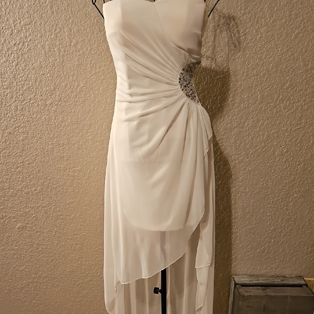 Ruby Rox Strapless White Dress With Embellished D… - image 4